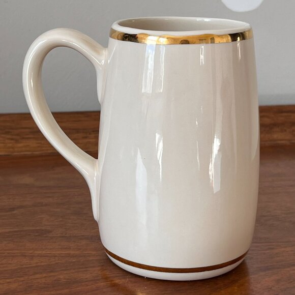 Olympia Brewing Co. Beer Mug Stein "It's the Water" Horseshoe Gold Trim Vintage - Picture 2 of 12